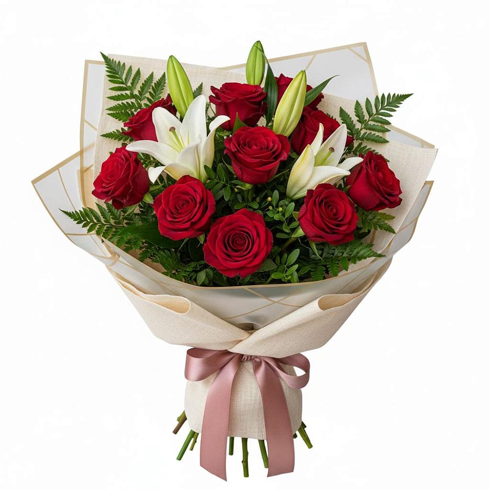 Букет цветов из: Лилии и Розы в Константиновской Ставропольского края