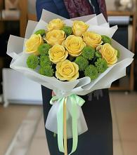 Букет цветов из:  Хризантемы и Розы в Константиновской Ставропольского края