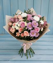 Букет цветов из:  Хризантемы, Розы и Альстромерии #REPLACE_PRED# Константиновской Ставропольского края