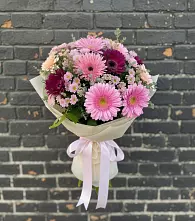 Букет цветов из:  Герберы и Хризантемы в Константиновской Ставропольского края