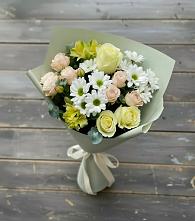 Букет цветов из:  Альстромерии, Розы и Хризантемы в Константиновской Ставропольского края