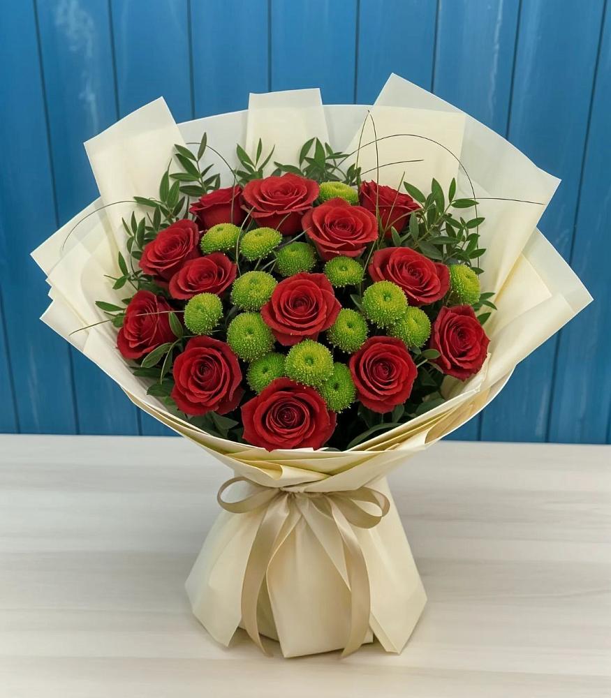 Букет цветов из: Розы и Хризантемы в Константиновской Ставропольского края