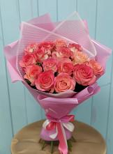 Букет 15 Розовых роз Равель #REPLACE_PRED# Константиновской Ставропольского края